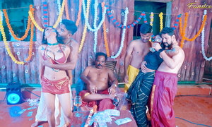 Desi Bahu and Beta Gangbang sex with Sasur