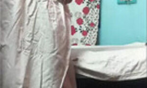 Angelmona in saree at home fully enjoy
