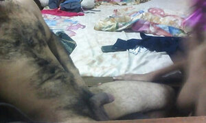 young horney couple 1st time fuck in friends home by staring blowjob