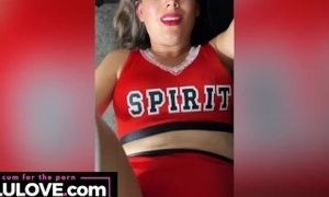 'Slutty cheerleader cosplay babe sucks YOUR cock while licking shaft same time to fucking & cumshot on costume - Lelu Love'
