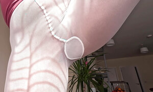 White Pantyhose Crotch Touching