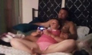 Naked Guy Massages Milf While She Plays Video Games (Cuddle and Game)