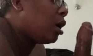 YOUNG LOOKING EBONY MILF EATING  MY DICK (41 YEARS OLD)