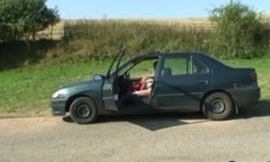 Truck driver drills elderly super-bitch