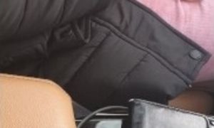 Step son hand slip under step mom panties in the car touching her Pussy