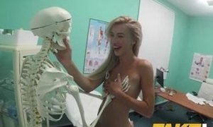 Saucy light-haired Russian gobbles physicians jism after doggie boinking