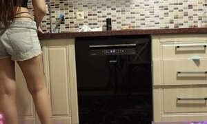 Sexy hot girl is cooking in the kitchen part 26