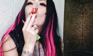 Cigarette Smoke. Smoking Fetish. Sexy Smoking Dominatrix