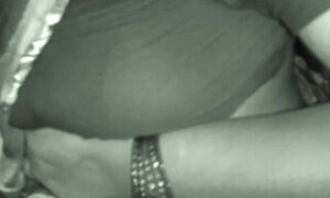 Aunty Home working  boobs pressing in husband