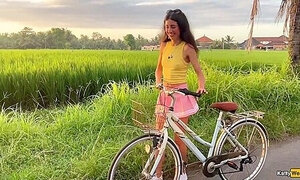 Teaching Cutie How To Ride A Bike And She Teaches Me How To Fuck All Night - Creampie