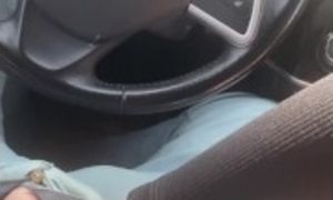 Sucking in the car near forest. First cum swallowing.