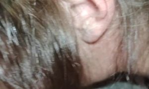 Granny's big ass get a mature cum pov on her glasses and face