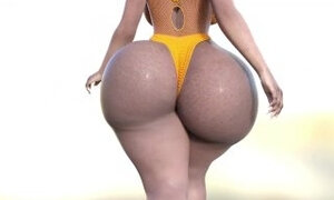Slim-Thick Jamaican Babe shows off her big Ass in skimpy swimsuit - SassyComics