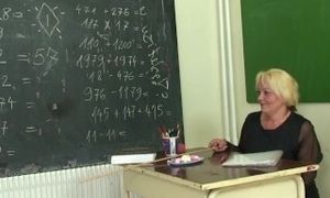 Very old mature teacher fucked by students