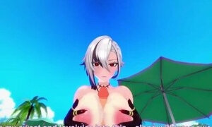 Arlecchino sex on the beach hard sex  3  Genshin Impact  Full & POV on Patreon: Fantasyking3