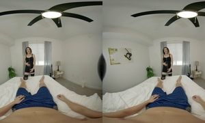 VR porn stepmom loves to tease stepson's cock until he cums all over her