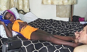 African Teen 18+ Princess Train Her Slave In Foot Licking Pussy Licking And Suck Him In Her Mouth