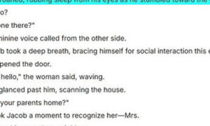 The Neighbor's Visit as the doorbell rang, Jacob was jolted awake from the couch
