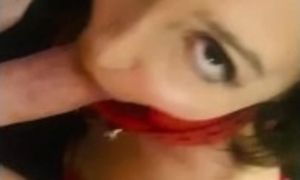 Pov Slutty brunette submissive collared blowjob and railed