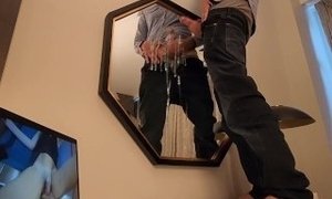 Wife Makes Husband Cum on Hotel Mirror (Massive Cumshot). OurLittleSecret12
