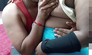 Husband sucks his wife's milky boobs