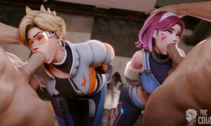 D.va getting hard fuck for cheating blowjob sex