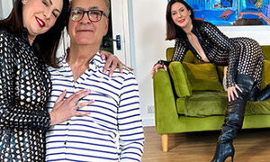 Old Jim Slip Fucks his Horny Wife in a Hot Body Suit at LarasPlayground