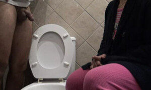 perverted mom watching her stepson piss in front of her