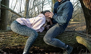 Redhead Public Deepthroats Dick And Rough Fucks In The Wood
