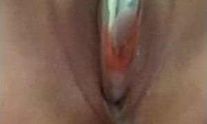 Wet pussy orgasm with G spot wand