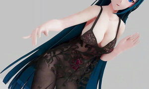 R18MMD Raiden Mei Strip Show - NKI2233 - Blue Hair Color Edit Smixix