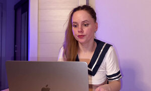 I Got Cum in My Tight Pussy During Zoom Class