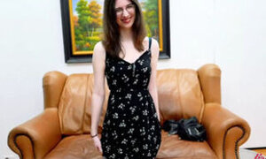 Part 1 of 2 submissive freaky MILF gets undressed for the camera sucks cock and masturbates for porn audition