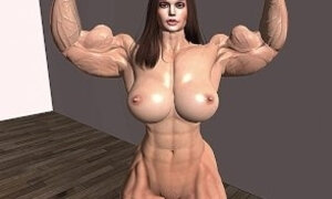 Female Bodybuilder posing Nude  Second Life