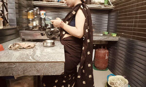 Caught hot and beautiful bhabhi watching porn in the kitchen. Then bhabhi had to give me her pussy .