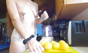 Longpussy, just making some lemonade in the kitchen with my Floppy Little Tits.