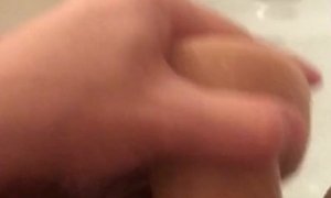 'Fucking my tight pussy with big cock dildo'