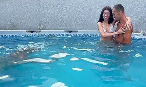 Friends Wife Gets Passed Around At Pool Party. Double Vaginal And Creampie In Tight Pussy