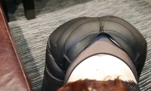 Leather Ass Fetish Blowjob Huge Cumshot