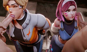 D.va getting hard fuck for cheating blowjob sex