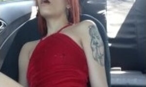 My sexy friend masturbates in my car
