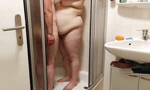 Hot shower moment, I soap her whole body