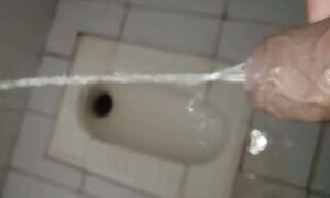 Pissing and masturbation in toilet