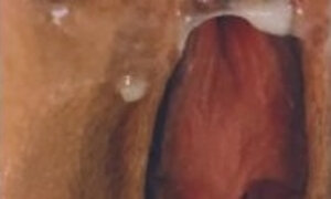 Dripping creampie close-up