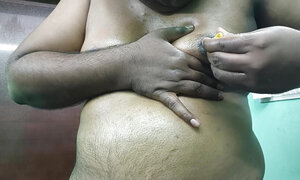 Clipping on nipples it's very painful and moody