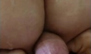 Curvy girl with huge boobs gives an extreme deepthroat