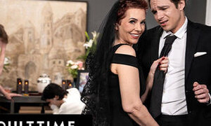 ADULT TIME - Horny Tattooed GILF Ruby Lynne CAUGHT Fucking Big Dick Stud During Her Hubby&#039;s Funeral!