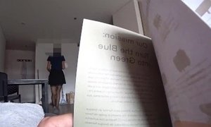 'Public Dick Flash 3. Hotel Maid Watching Me Jack Off and showed big ass.'