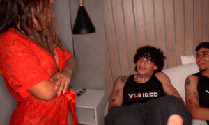 Step-siblings masturbate together and their stepmother discovers them, now what will happen?