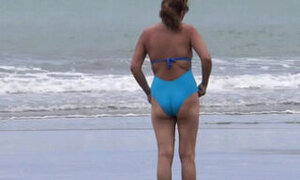 Stepson for the first time has sex with beautiful stepmother on the beach